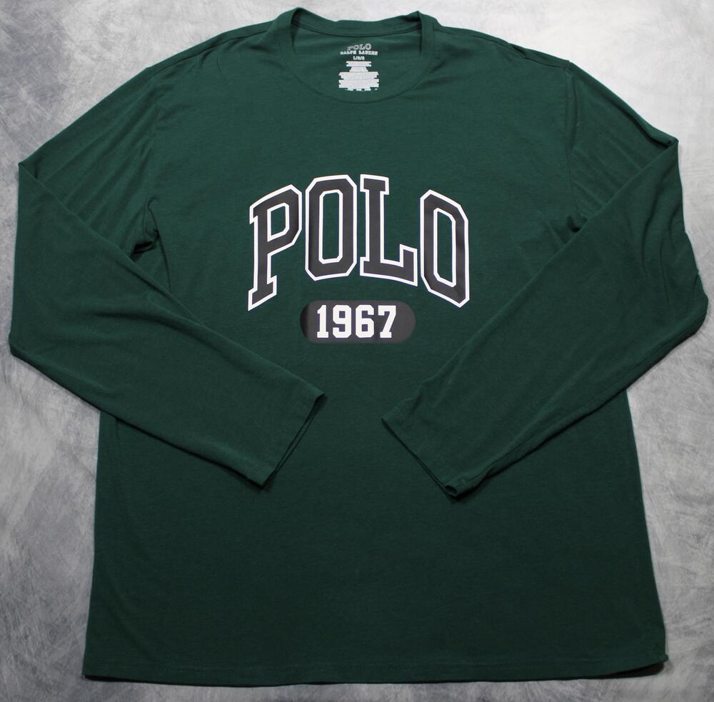Polo Ralph Lauren Shirt Mens Large Green POLO 1967 Long Sleeve Logo Tee